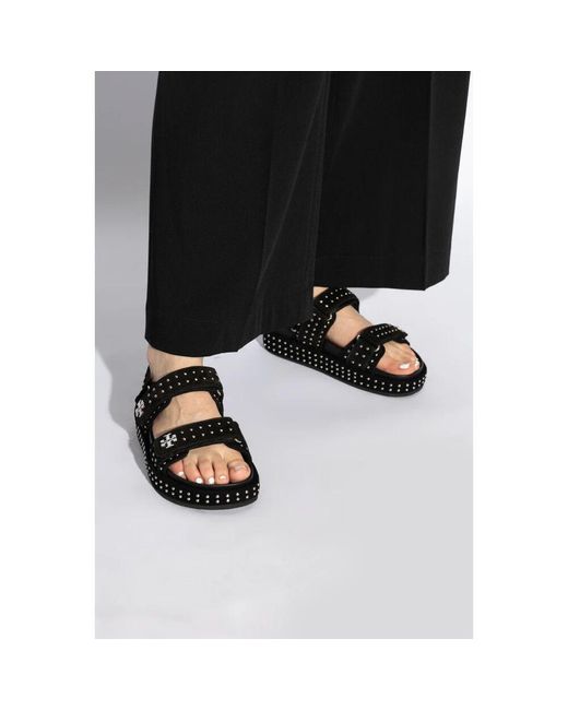 Flat Sandals di Tory Burch in Black