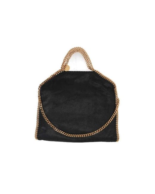 Stella McCartney Black Schwarze shaggy deer tote tasche mit goldener hardware