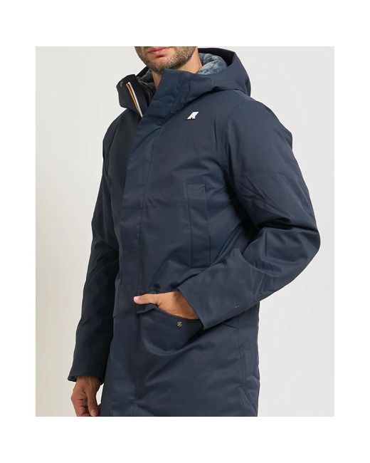 K-Way Single-Breasted Coats in het Blue voor heren