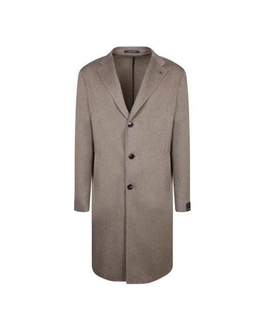Tagliatore Brown Single-Breasted Coats for men