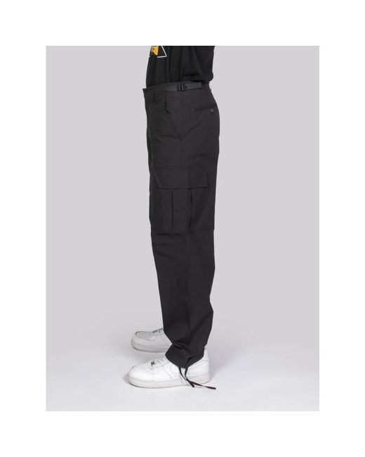 AFTER LABEL Black Straight Trousers for men