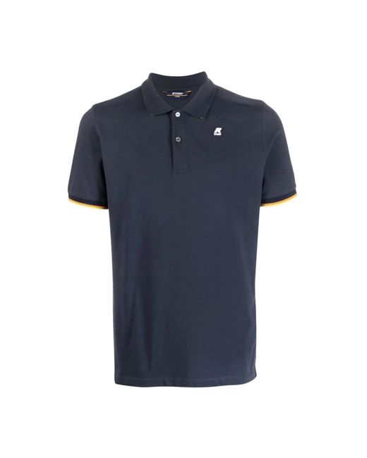 K-Way Blaues polo shirt mit logo-detail in Blue für Herren