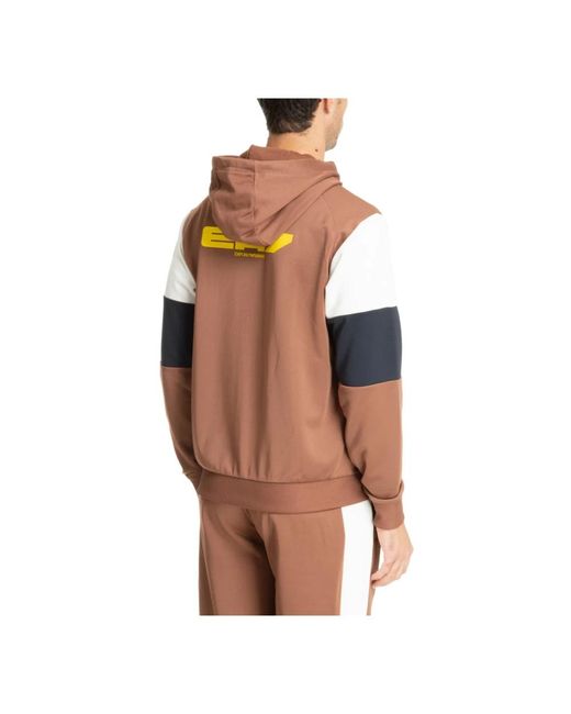 EA7 Brown Zip-Throughs for men