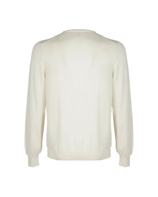 Tagliatore White Round-Neck Knitwear for men