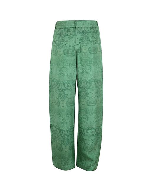 Pierre Louis Mascia Green Wide Trousers