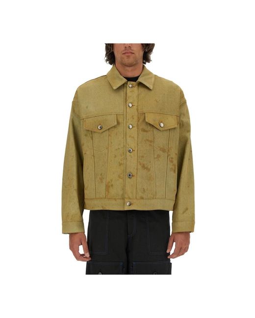 MSGM Green Denim Jackets for men