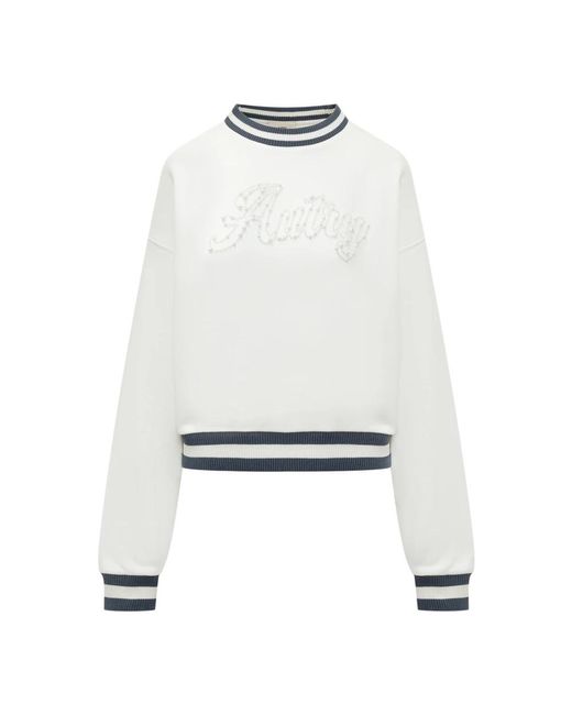 Autry Cropped Sweatshirt in het White