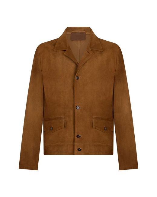 Prada Brown Leather Jackets for men
