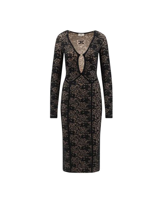 Elisabetta Franchi Black Midi Dresses