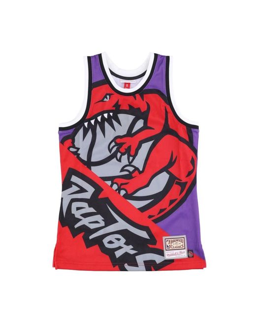 Mitchell & Ness Fitness ,Veelkleurig ,Polyester Toronto Raptors Tank Top in het Red voor heren