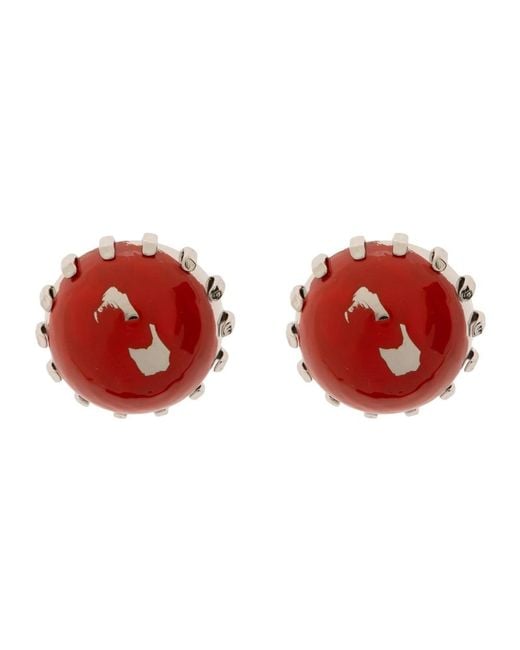 Marni Red Messing-Ohrringe