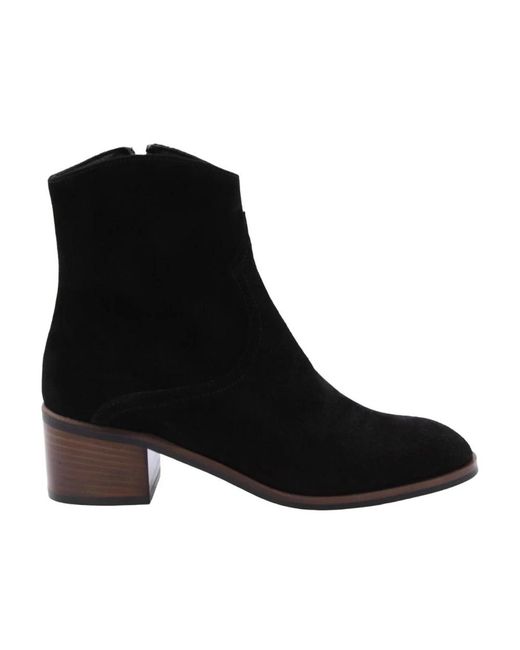 DONNA LEI Black Heeled Boots
