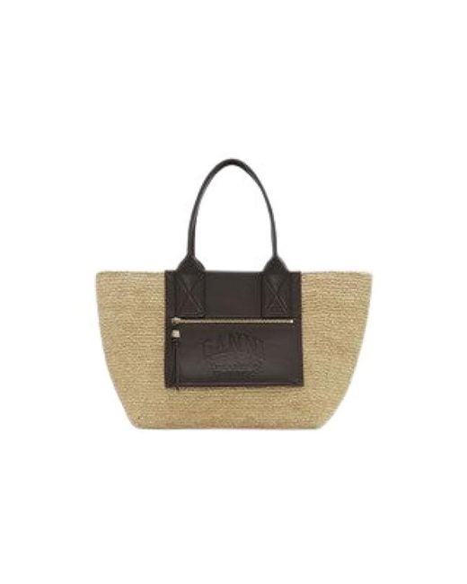 Ganni Brown Shopping Bags