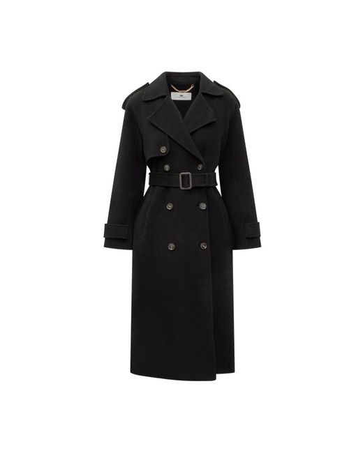 Elisabetta Franchi Black Trench Coats