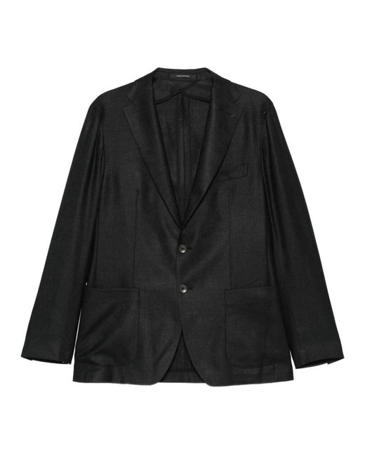 Tagliatore Zijde/Wollen Jas in het Black voor heren