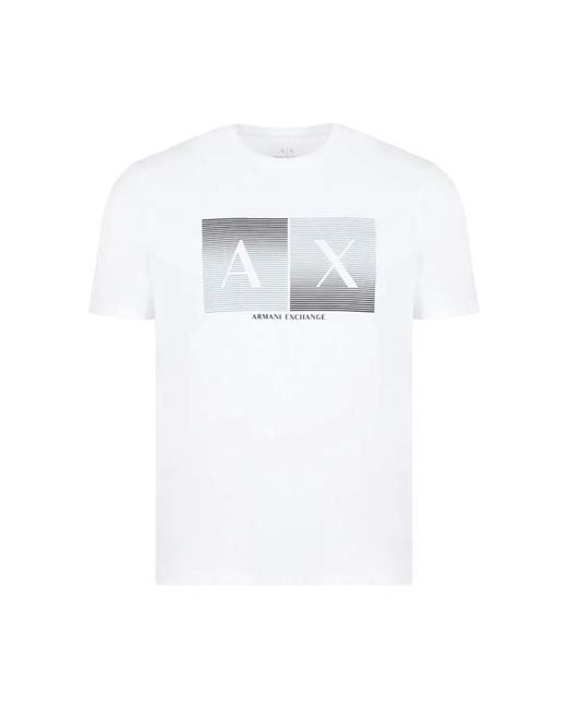 Armani Exchange Lässiges baumwoll-t-shirt in White für Herren