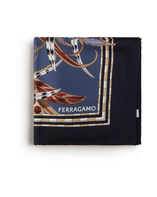 Ferragamo Blue Silky Scarves