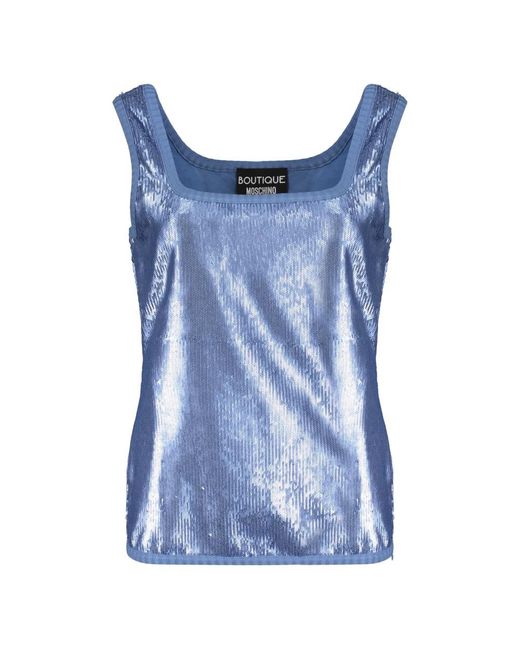 Boutique Moschino Blue Sleeveless Tops