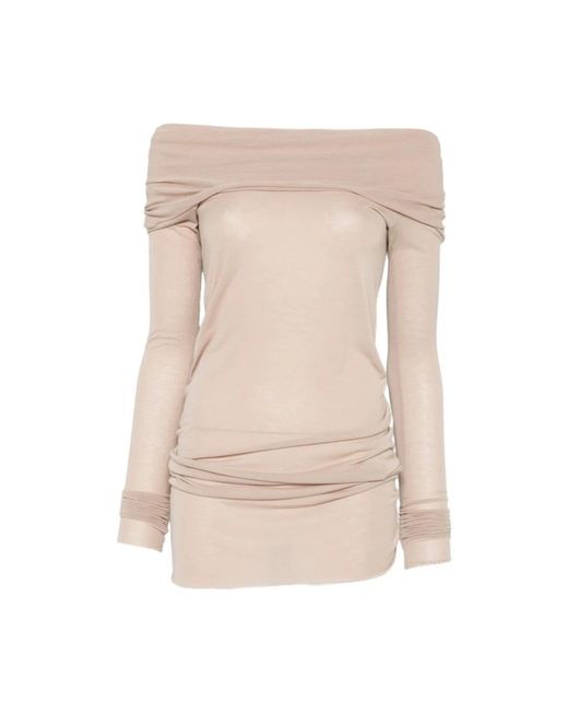 Rick Owens Natural Long Sleeve T-Shirts