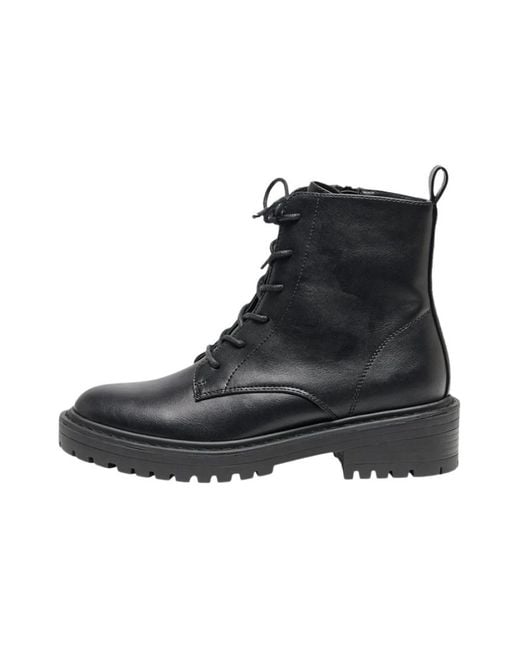 ONLY Black Lace-Up Boots