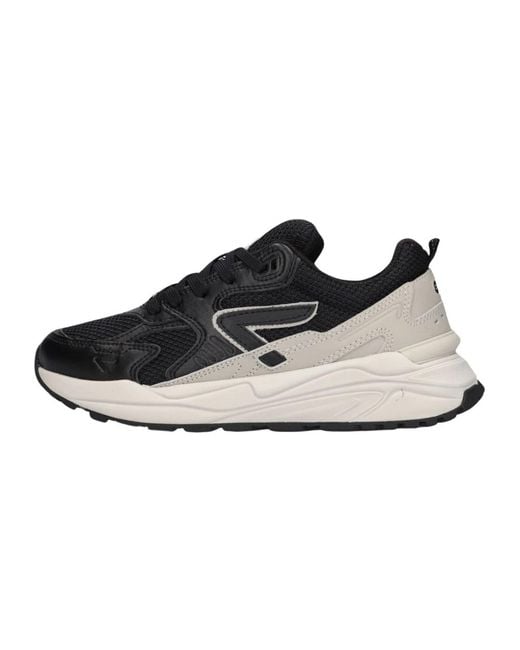 Hub Black Schwarze Low-Top Sneakers Grid-W