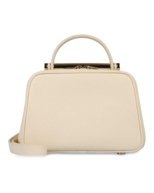 Valextra Natural Kalbsleder Handtasche Mit Goldfarbener Hardware