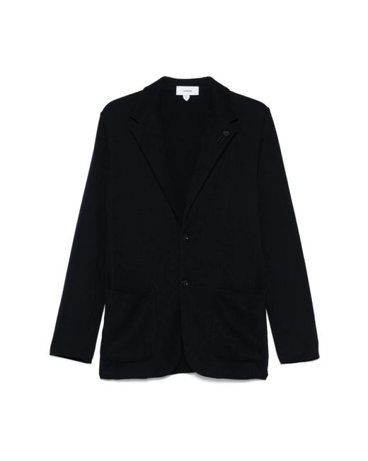 Lardini Jassen ,Blauw Blauwe Jas Achterste Spleten Lange Mouwen in het Black voor heren