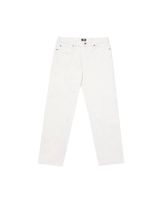 Dickies White Straight Jeans for men