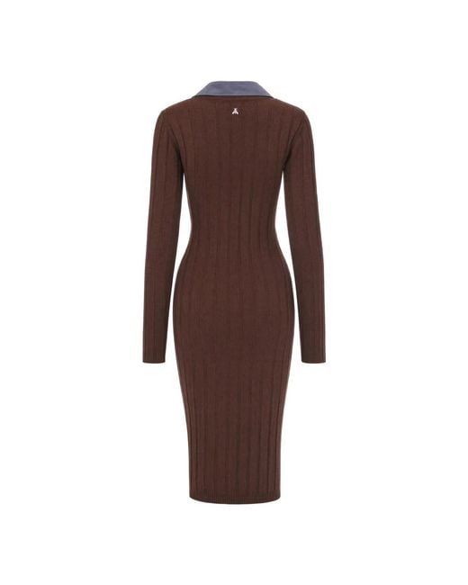 Patrizia Pepe Brown Knitted Dresses