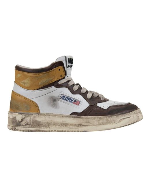 Autry Brown Leder-schnür-sneakers