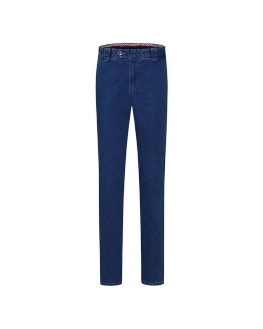 Meyer Jeans ,Blauw ,Leer 127 Dublin Jeans in het Blue voor heren
