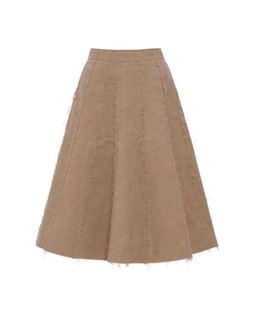 Nine:inthe:morning Brown Midi Skirts