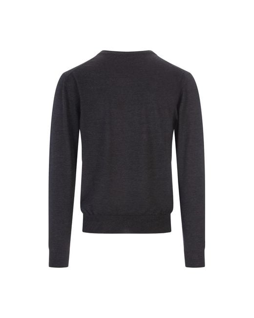 Fedeli Blue V-Neck Knitwear for men