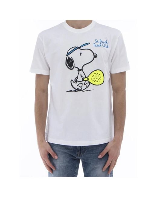 Mc2 Saint Barth Snoopy padel club t-shirt in White für Herren