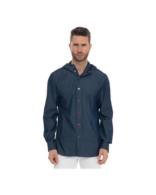 Kiton Blue Casual Shirts for men