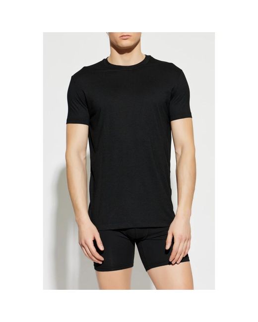 DSquared² Tops ,Zwart ,Leer Lingerie-Inspired T-Shirt in het Black voor heren