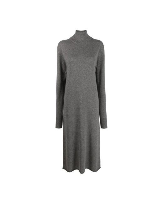 Jil Sander Gray Knitted Dresses