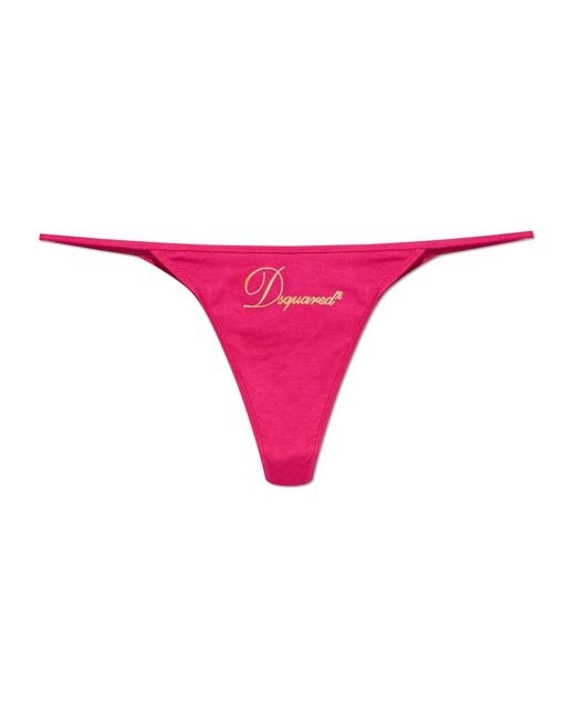 DSquared² Ondergoed ,Roze ,Katoen Slip Met Geborduurd Logo in het Pink