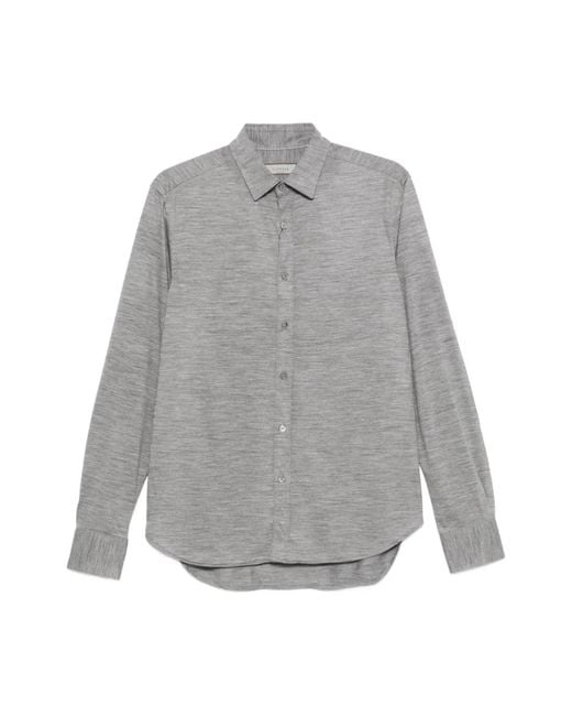 Canali Klassieke Button-Up Overhemden in het Gray voor heren