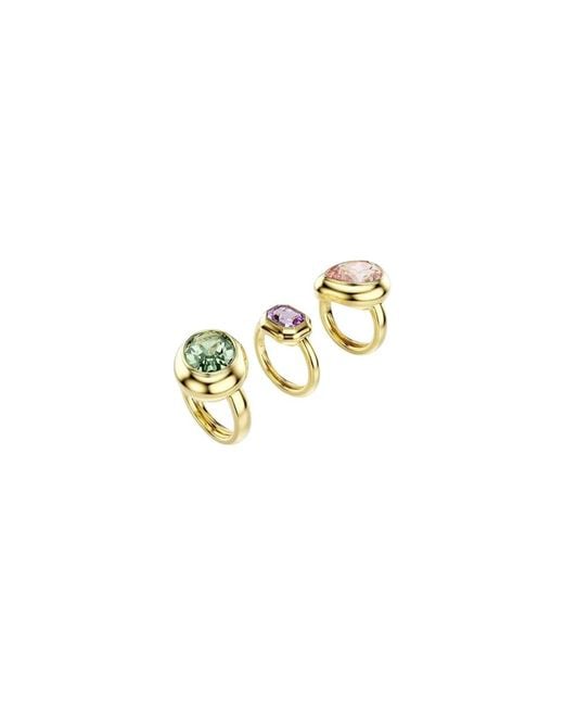 Swarovski Metallic Gema Motiv Ring Set