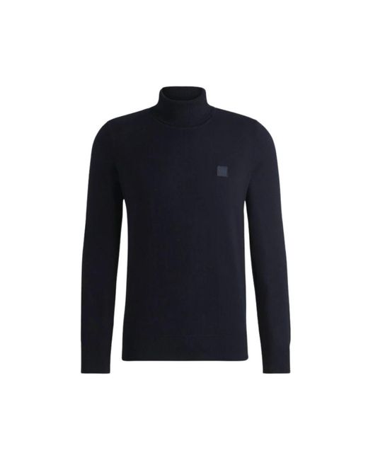 HUGO Truien & Vesten ,Blauw ,Katoen Akiro Turtleneck in het Blue voor heren