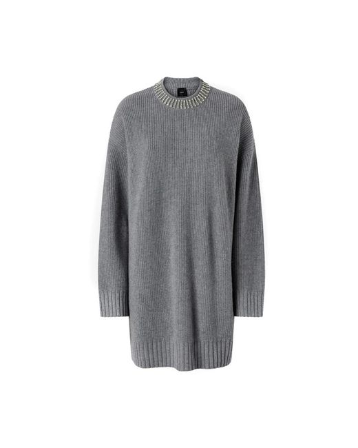 Pinko Gray Knitted Dresses