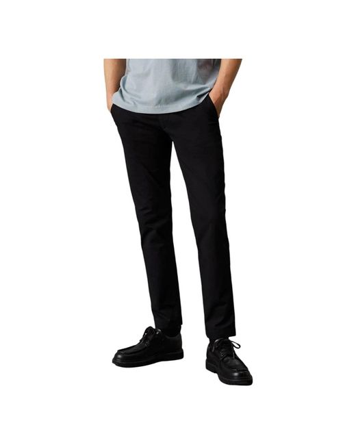 Calvin Klein Black Slim-Fit Trousers for men