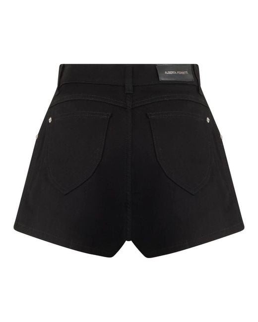 Alberta Ferretti Black Denim Shorts