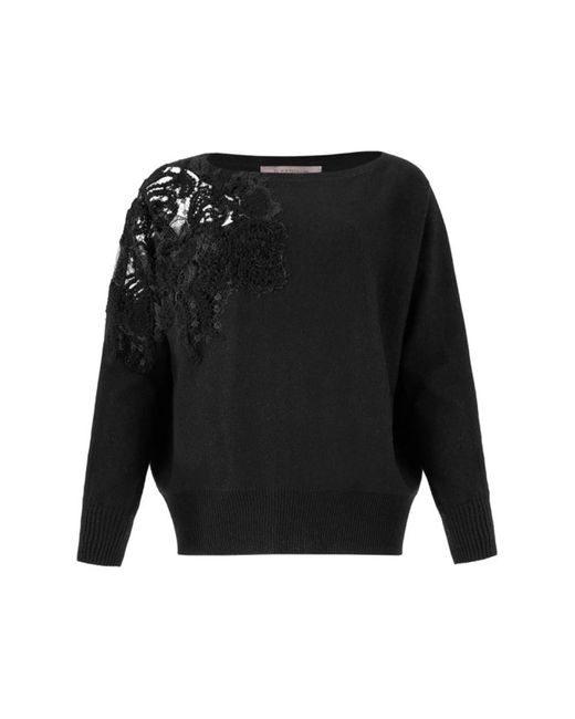 Round-Neck Knitwear D.exterior de color Black