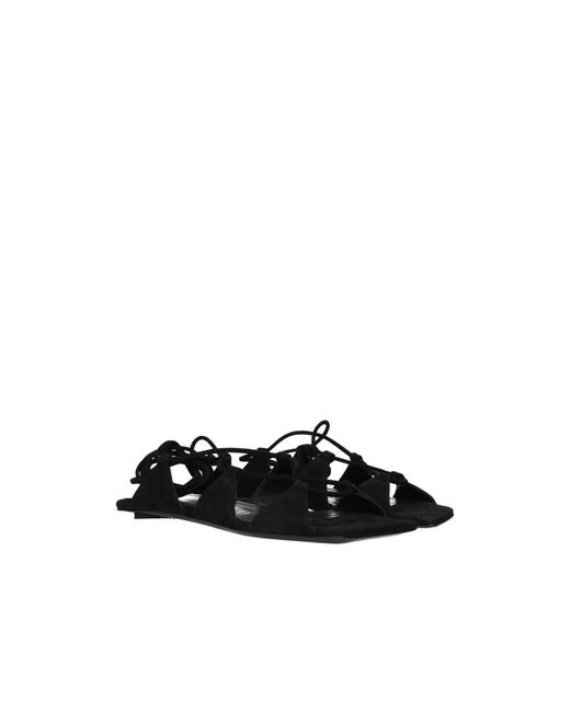 The Attico Black Flat Sandals
