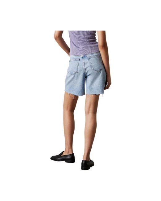 Denim Shorts Calvin Klein de color Blue