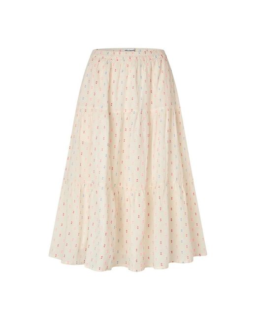 Lolly's Laundry Midi Rok in het Natural