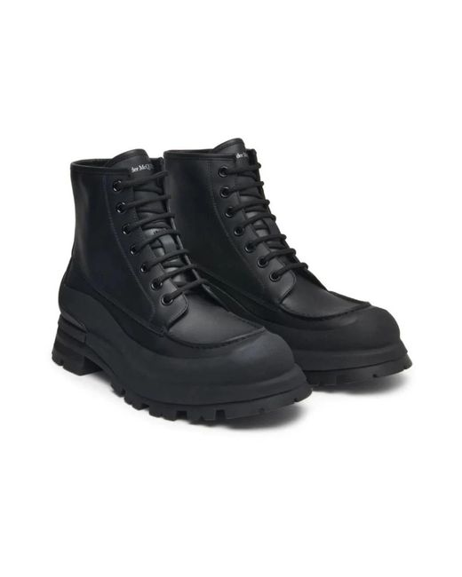 Alexander McQueen Black Lace-Up Boots for men