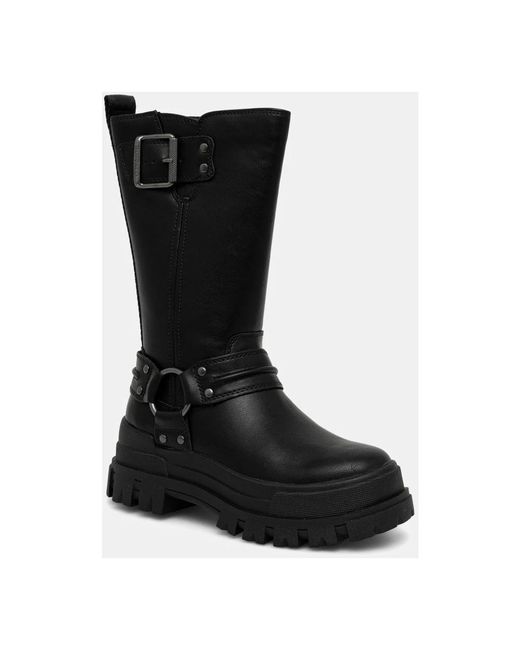 Buffalo Black Aspha Biker Boot Hi